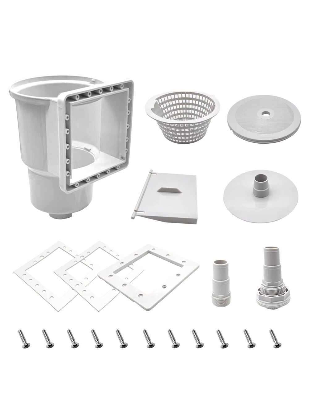 Universal Above Ground Pool Skimmer Kit with Basket and Fittings